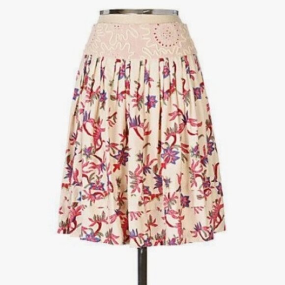 Anthropologie Viola embroidered  Palmetto skirt 6 - Picture 1 of 13